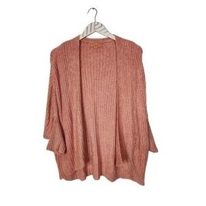 BAREFOOT DREAMS Sweater Womens S/M Pink CozyChic Lite Ribbed Open Cardigan